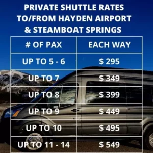 Hayden to Steamboat Rates First Option Ride Service