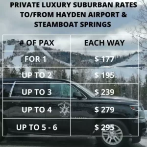 Hayden to Steamboat Rates First Option Ride Service